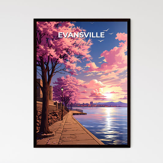 Evansville, Indiana, A Poster of a pink tree next to a body of water Default Title