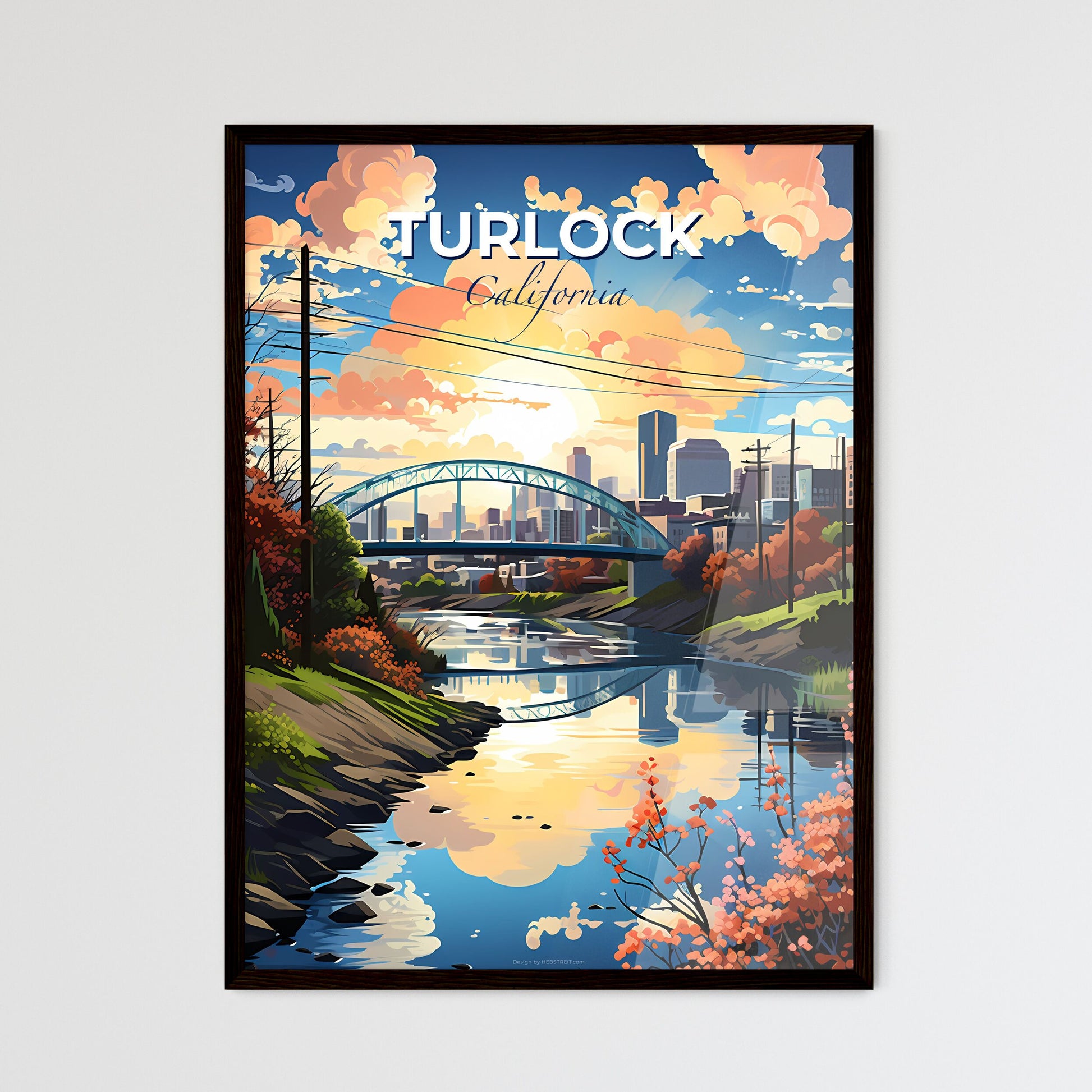Turlock, California, A Poster of a river with a bridge over it Default Title