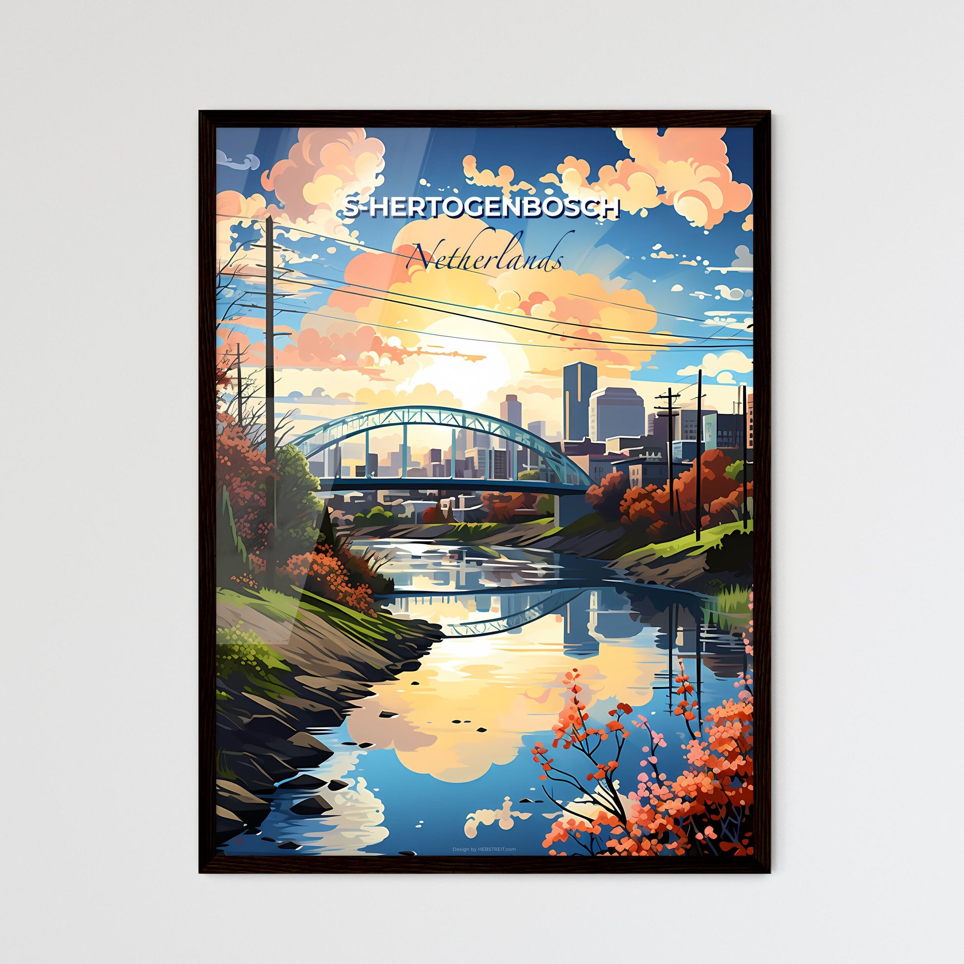 S-Hertogenbosch, Netherlands, A Poster of a lively and colourful cityscape Default Title