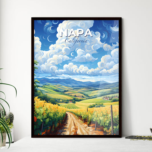 Napa, California, A Poster of a landscape with a dirt road and trees and a house Default Title
