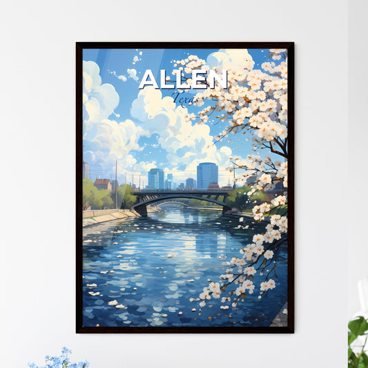 Allen, Texas, A Poster of a river with a bridge and trees and a city in the background Default Title