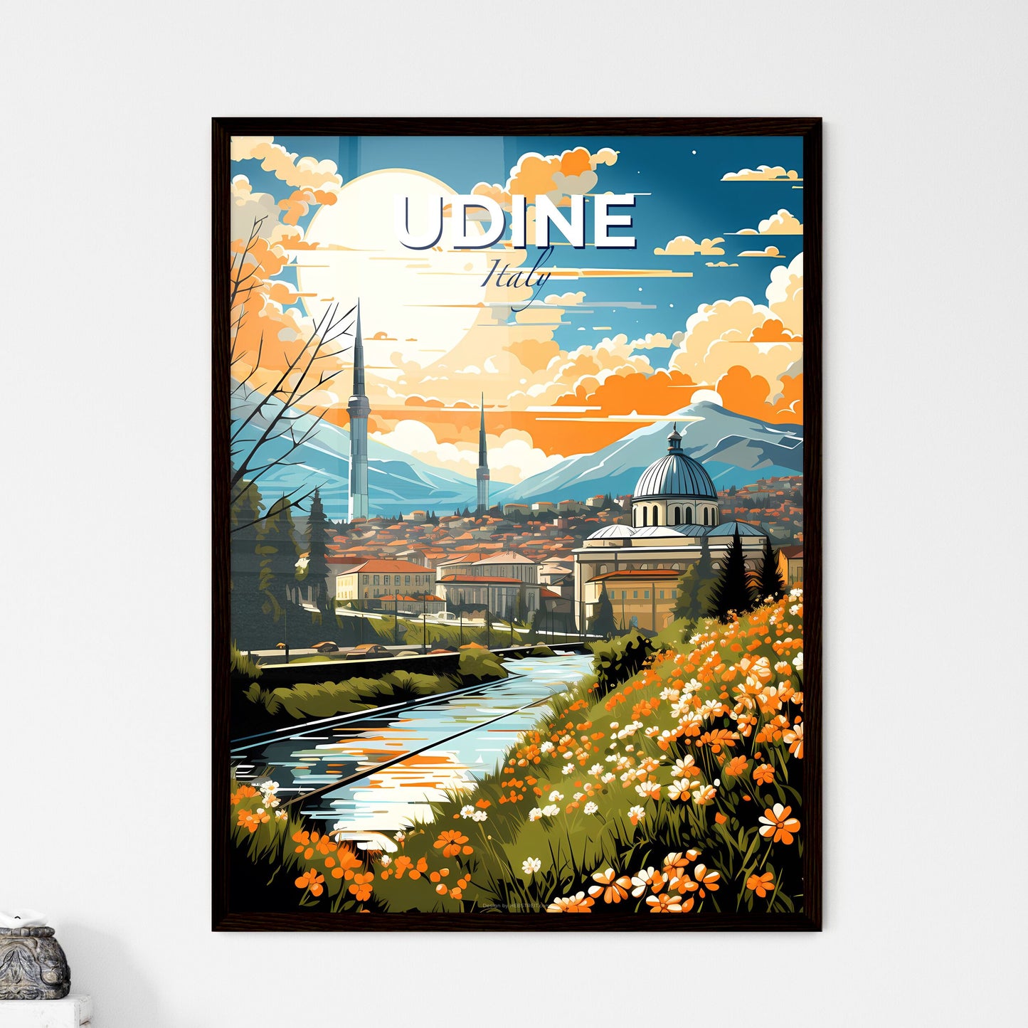 Udine, Italy, A Poster of a river running through a city Default Title