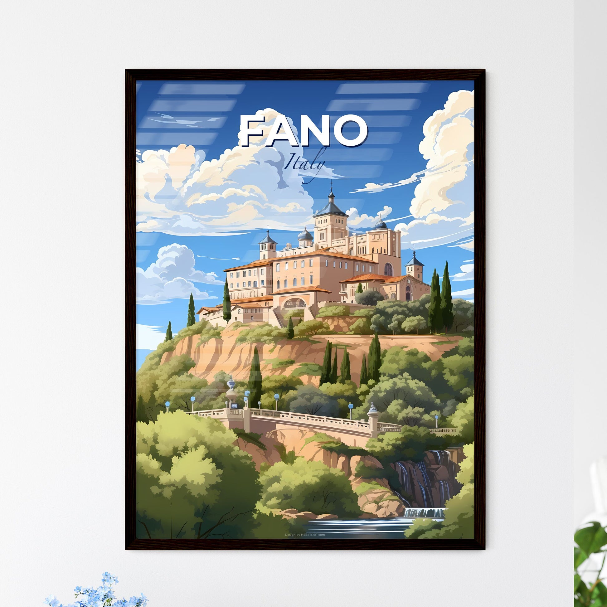 Fano, Italy, A Poster of a castle on a hill Default Title