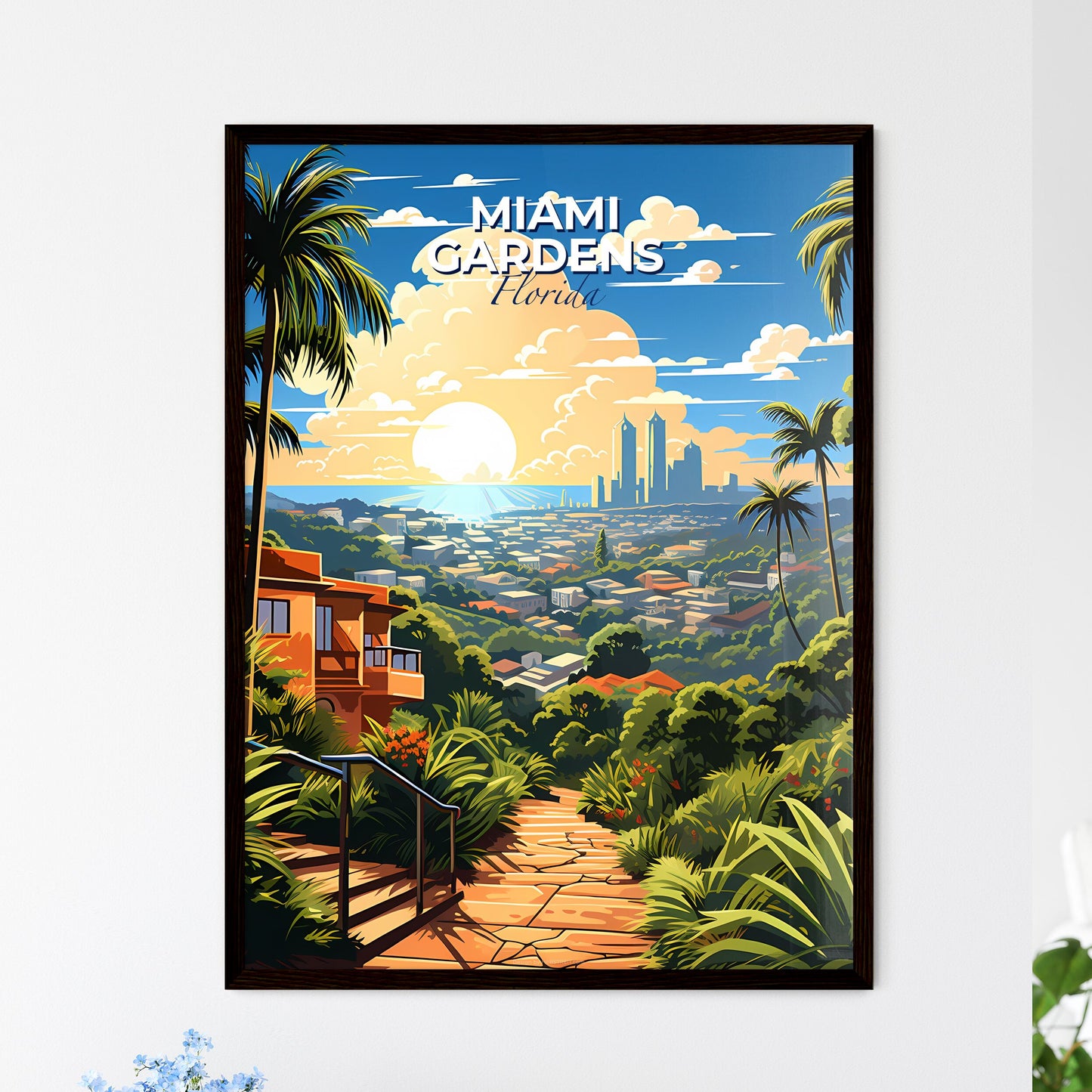 Miami Gardens, Florida, A Poster of a view of a city from a hill Default Title