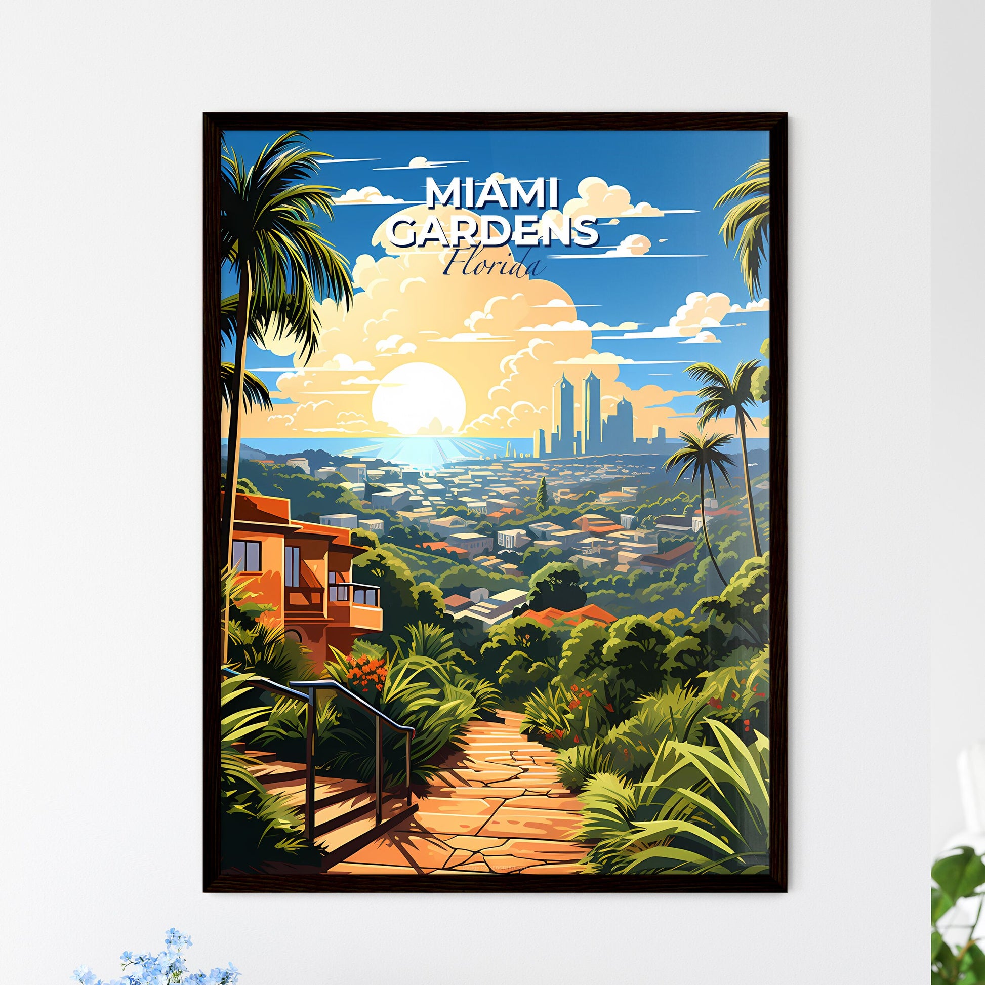 Miami Gardens, Florida, A Poster of a view of a city from a hill Default Title