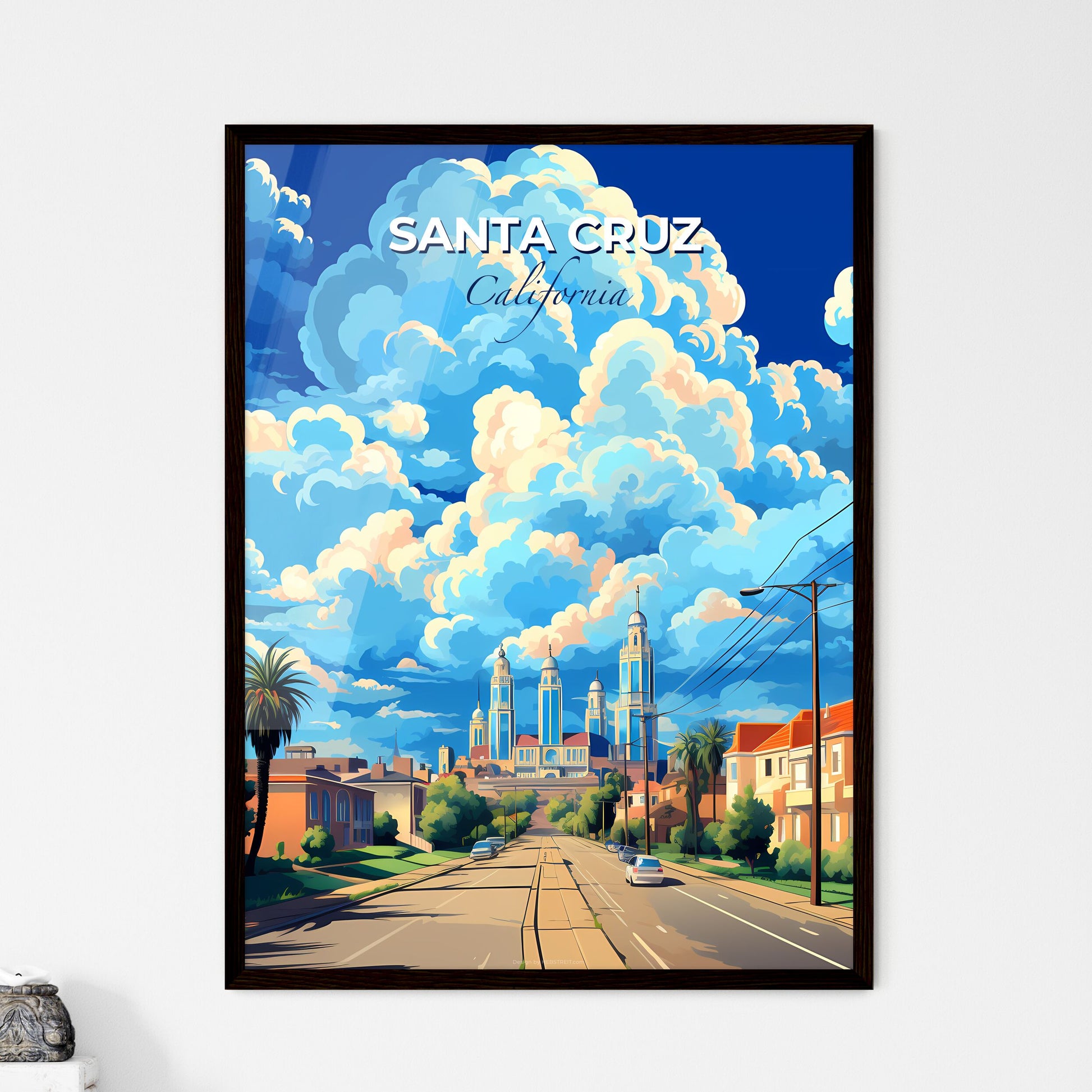 Santa Cruz, California, A Poster of a street with cars and buildings in the background Default Title