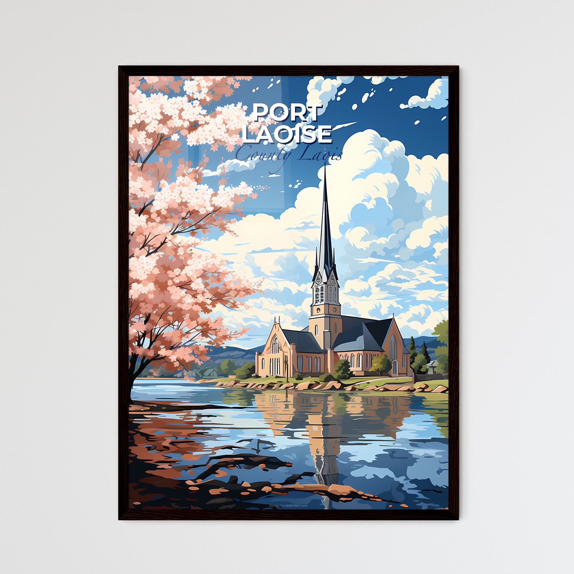Port Laoise, County Laois, A Poster of a church by a lake Default Title