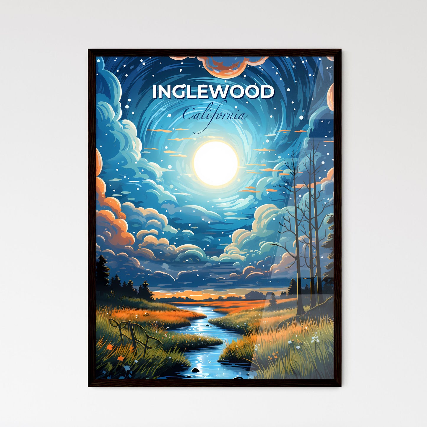Inglewood, California, A Poster of a river running through a forest Default Title