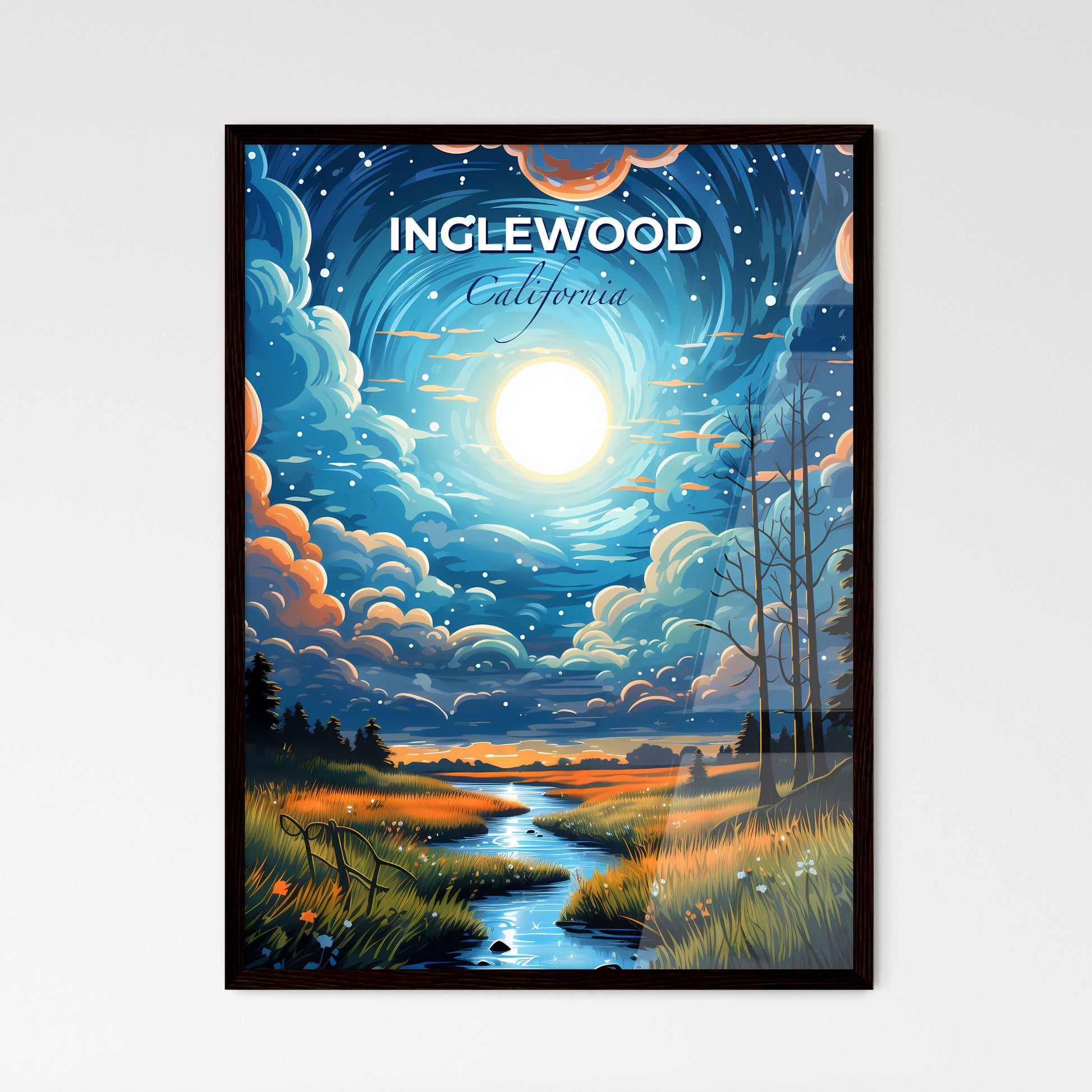 Inglewood, California, A Poster of a river running through a forest Default Title