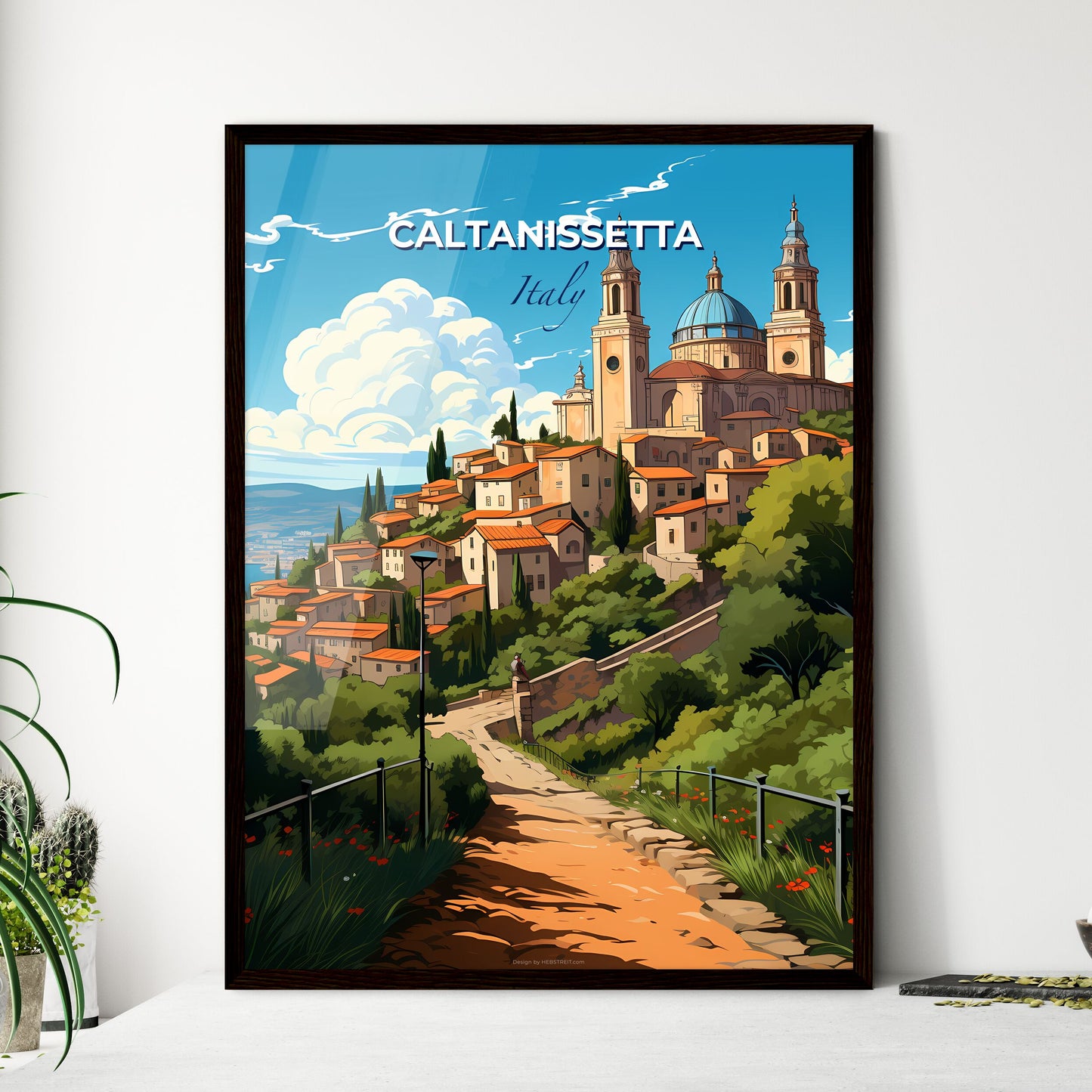 Caltanissetta, Italy, A Poster of a road leading to a town Default Title