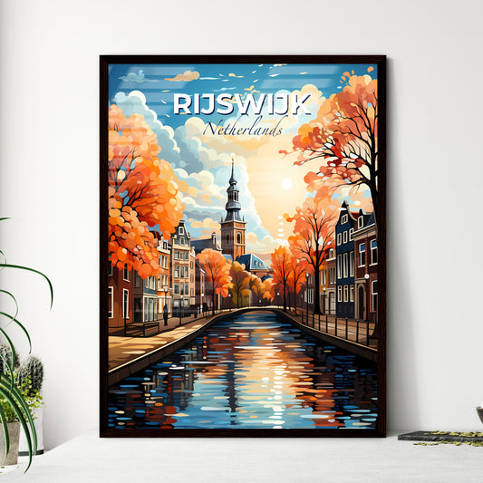 Rijswijk, Netherlands, A Poster of a water canal with trees and buildings in the background Default Title