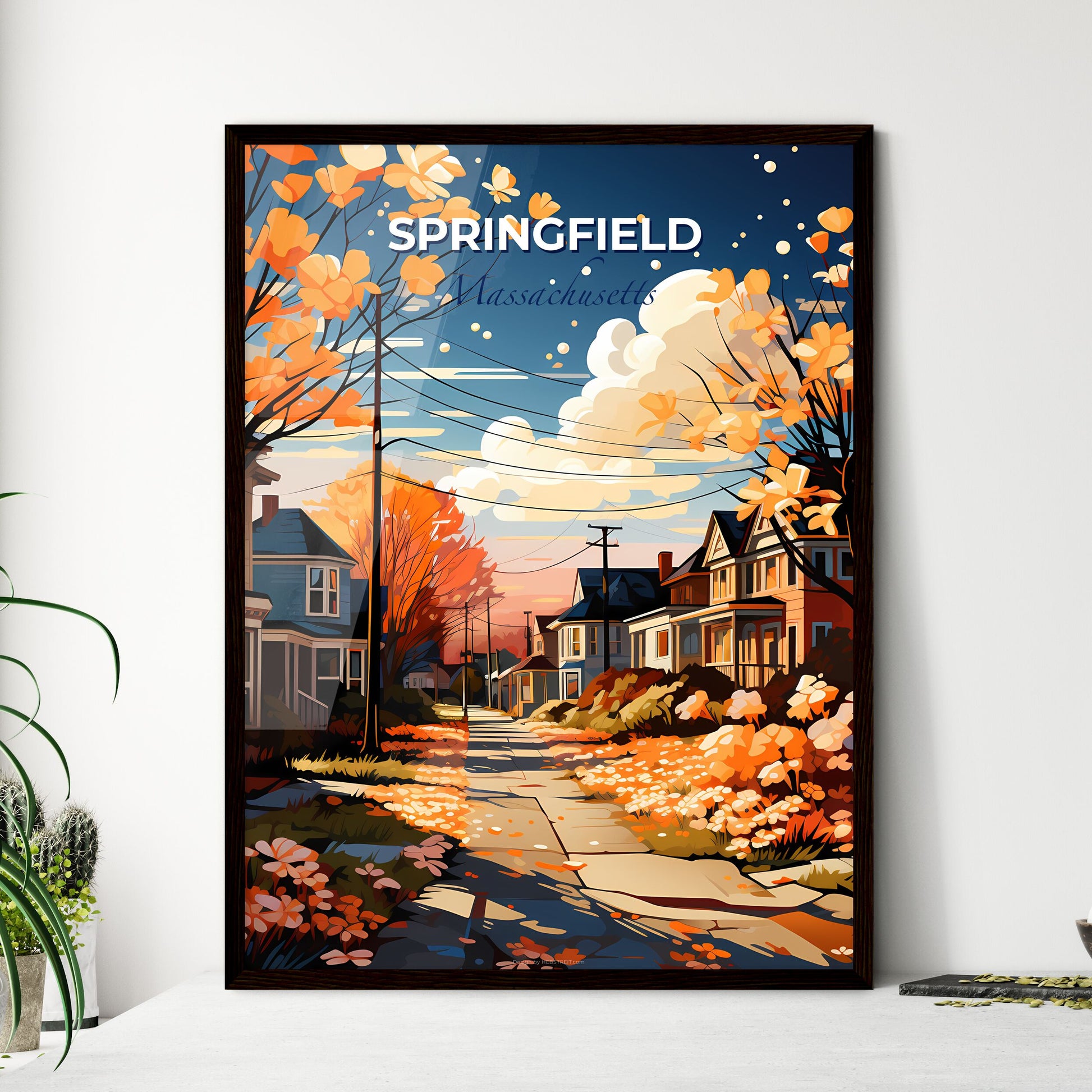 Springfield, Massachusetts, A Poster of a lively and colourful cityscape Default Title