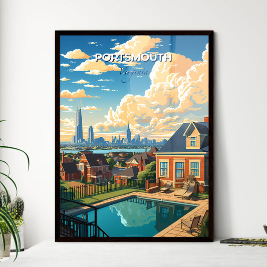 Portsmouth, Virginia, A Poster of a lively and colourful cityscape Default Title