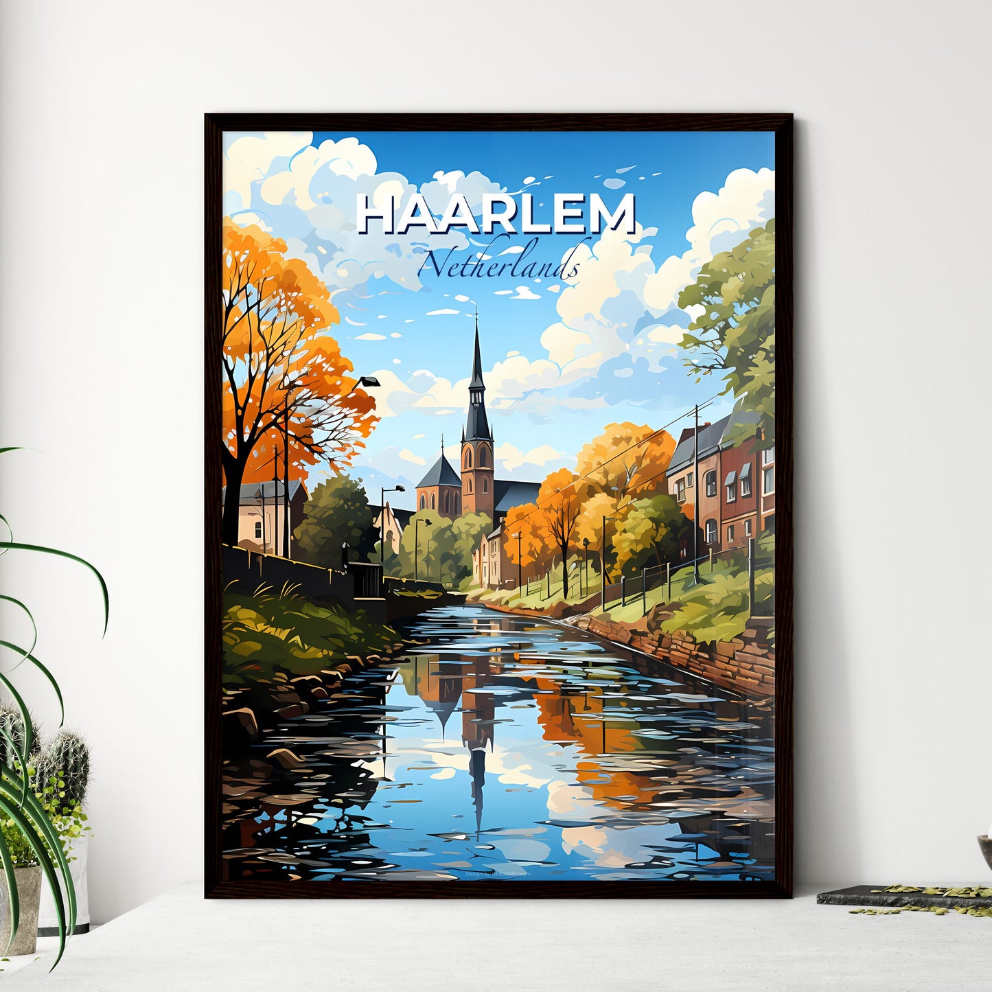 Haarlem, Netherlands, A Poster of a lively and colourful cityscape Default Title