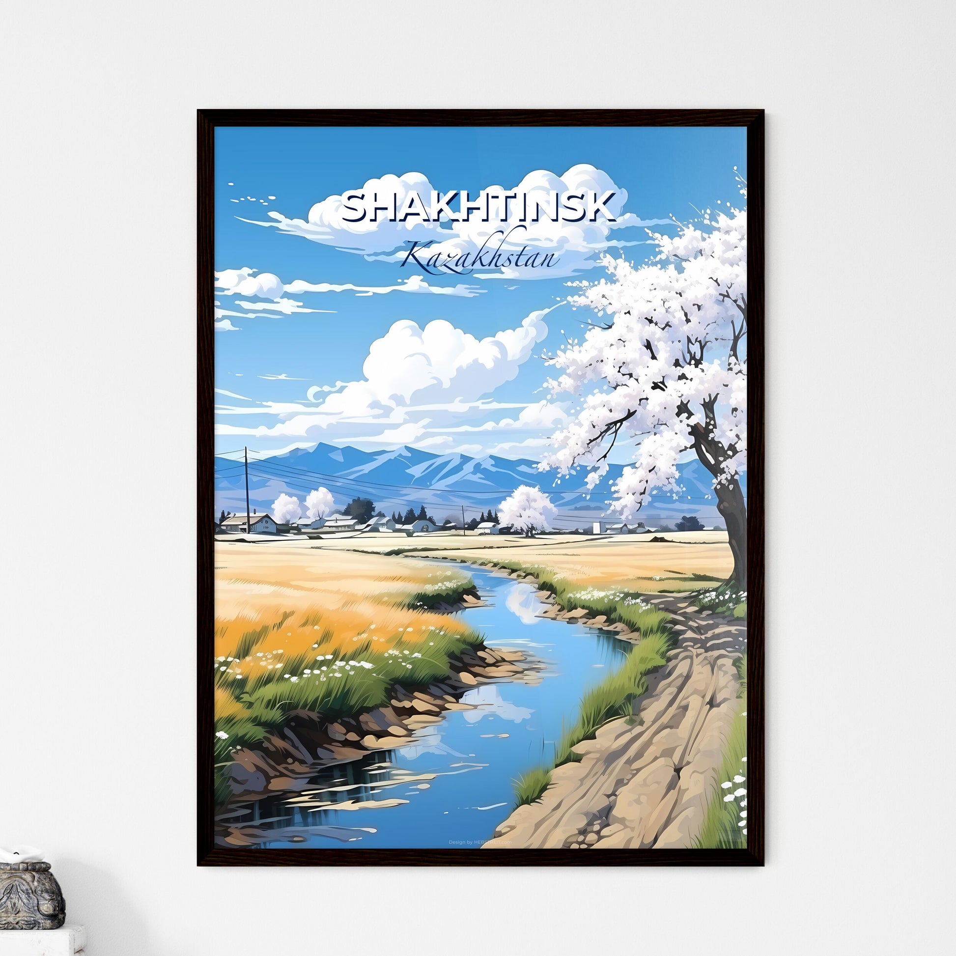 Shakhtinsk, Kazakhstan, A Poster of a lively and colourful cityscape Default Title