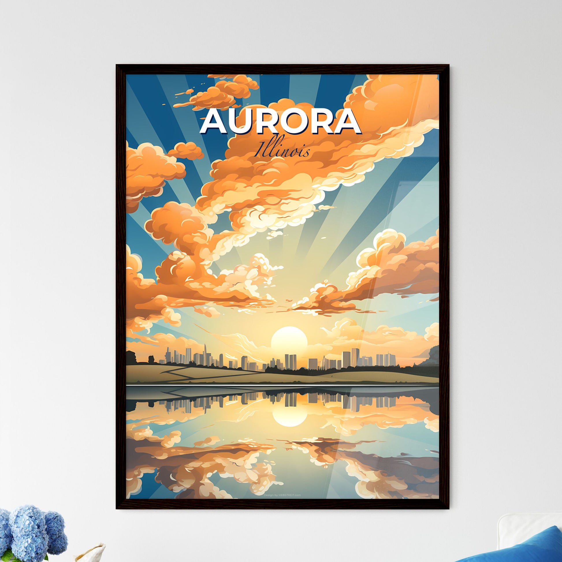 Aurora, Illinois, A Poster of a lively and colourful cityscape Default Title