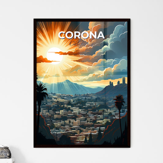 Corona, California, A Poster of a lively and colourful cityscape Default Title