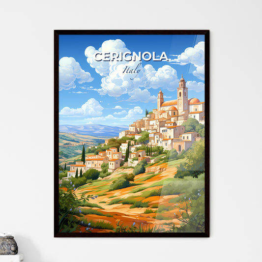 Cerignola, Italy, A Poster of a painting of a town on a hill Default Title