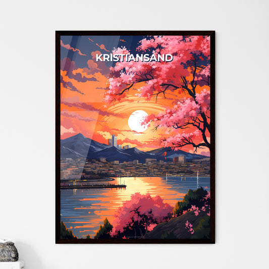 Kristiansand, Norway, A Poster of a sunset over a city Default Title