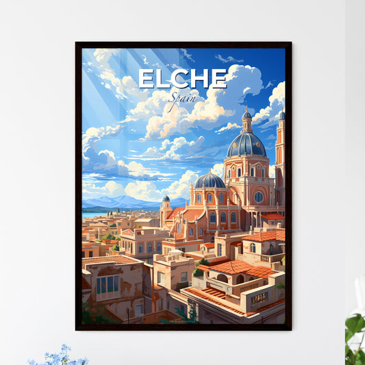 Elche, Spain, A Poster of a building with a dome and a blue roof Default Title