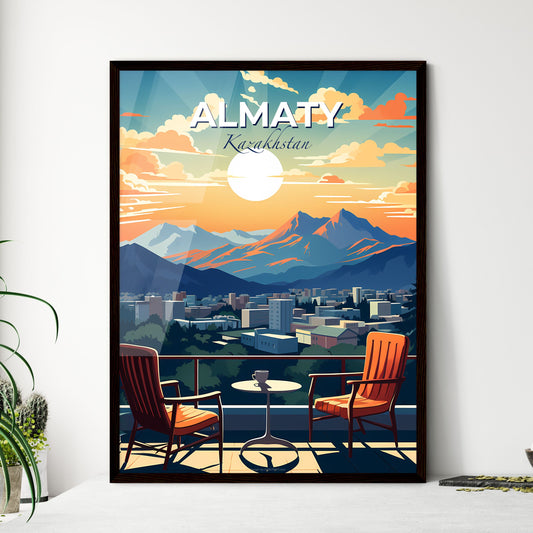 Almaty, Kazakhstan, A Poster of a view of a city from a balcony Default Title