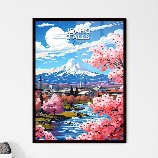 Idaho Falls, Idaho, A Poster of a river running through a town with pink flowers Default Title