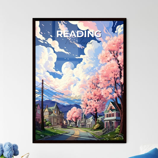 Reading, Pennsylvania, A Poster of a street with houses and pink trees Default Title