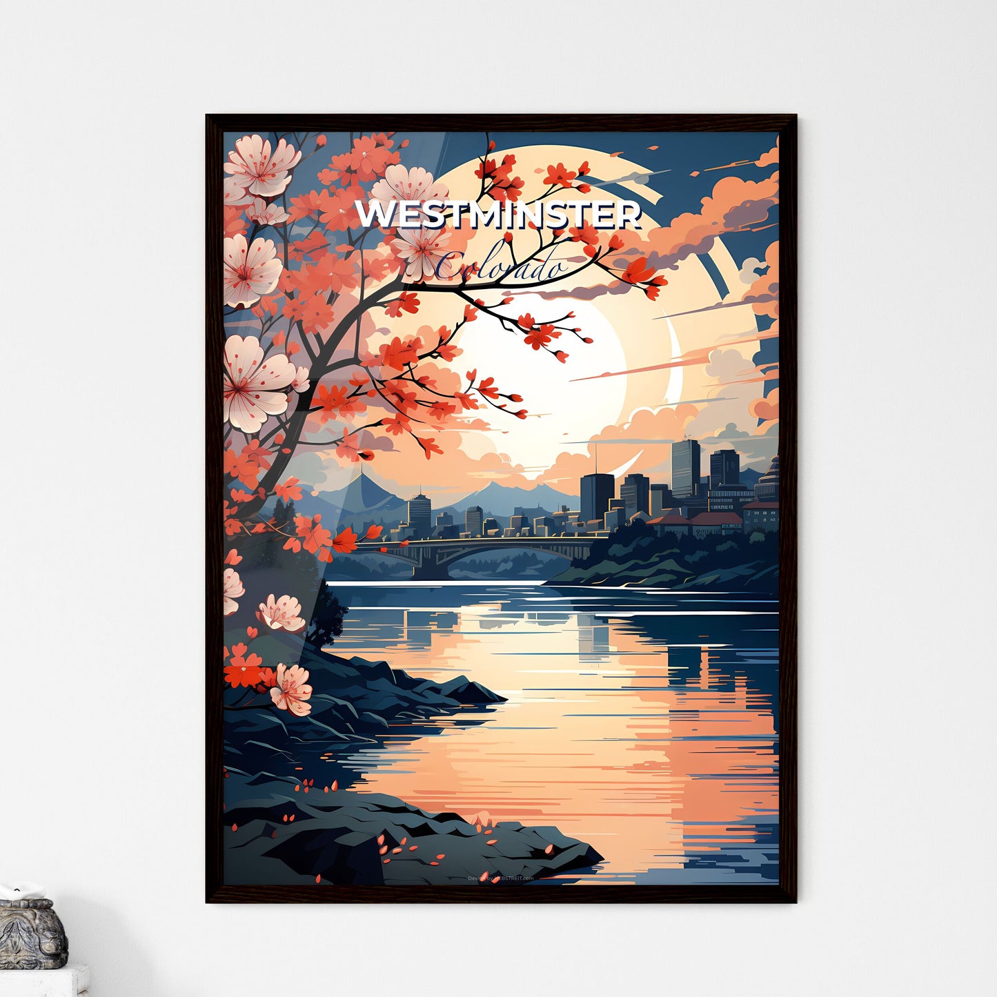 Westminster, Colorado, A Poster of a painting of a city and a river Default Title
