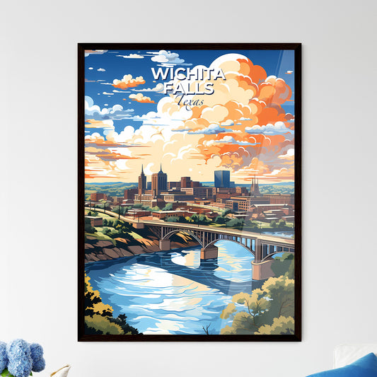 Wichita Falls, Texas, A Poster of a bridge over a river with a city in the background Default Title