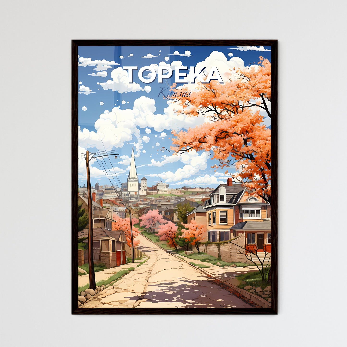 Topeka, Kansas, A Poster of a street with houses and trees Default Title