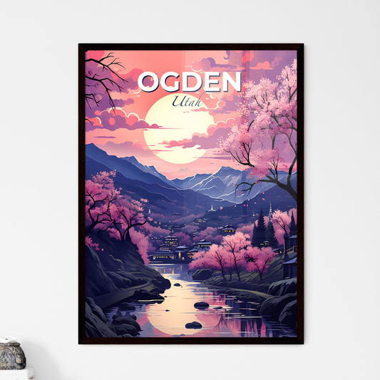 Ogden, Utah, A Poster of a landscape with a river and trees and a sunset Default Title