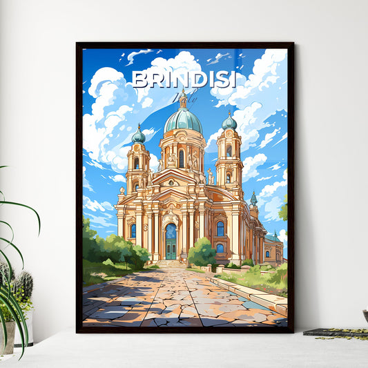 Brindisi, Italy, A Poster of a building with a blue dome and green roof Default Title