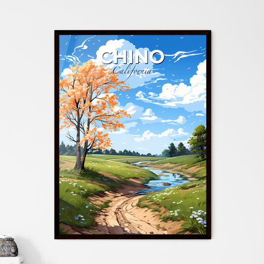 Chino, California, A Poster of a stream running through a grassy field Default Title