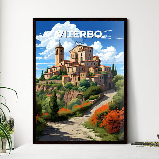 Viterbo, Italy, A Poster of a building on a hill Default Title