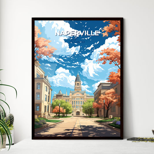 Naperville, Illinois, A Poster of a street with trees and buildings Default Title