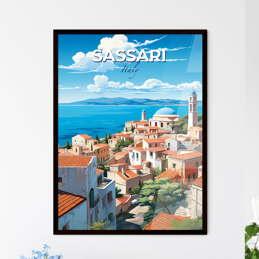 Sassari, Italy, A Poster of a city by the water Default Title