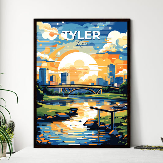Tyler, Texas, A Poster of a river with a bridge and a city in the background Default Title