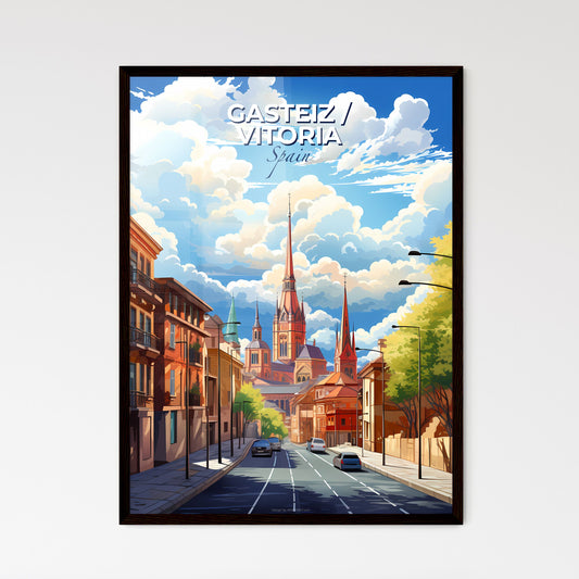 Gasteiz / Vitoria, Spain, A Poster of a street with cars and buildings Default Title