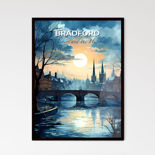 Bradford, Yorkshire and the Humber, A Poster of a bridge over a river with trees and buildings in the background Default Title