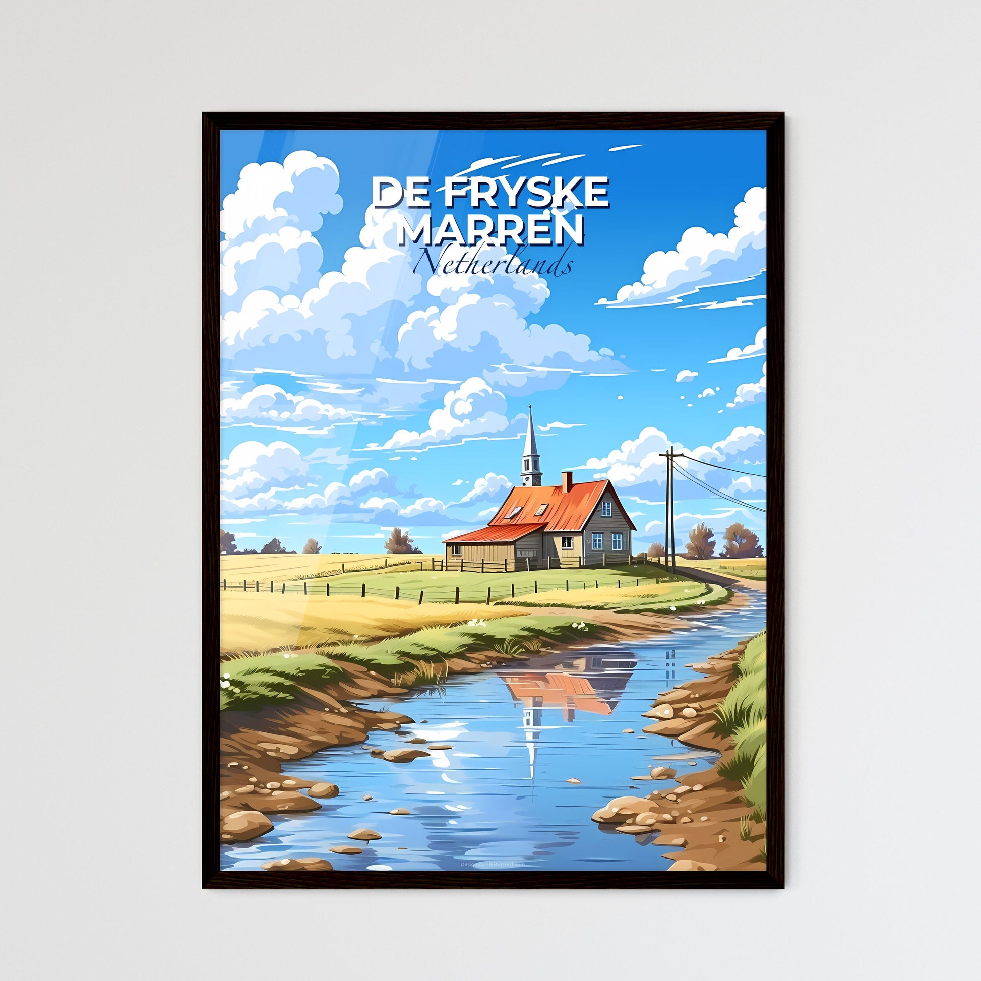 De Fryske Marren, Netherlands, A Poster of a house next to a river Default Title