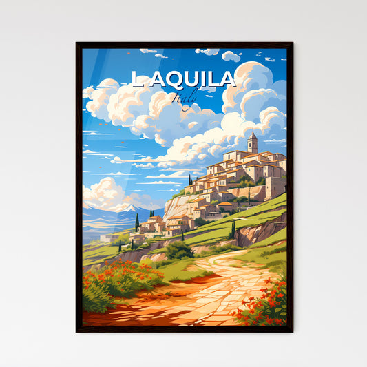 L Aquila, Italy, A Poster of a landscape of a town on a hill Default Title