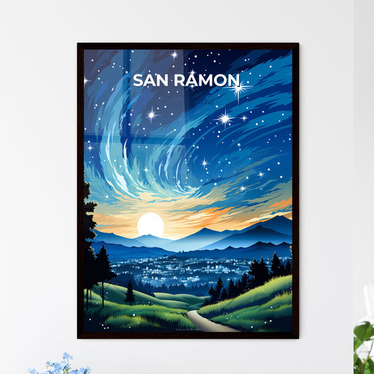 San Ramon, California, A Poster of a landscape with a city and stars Default Title