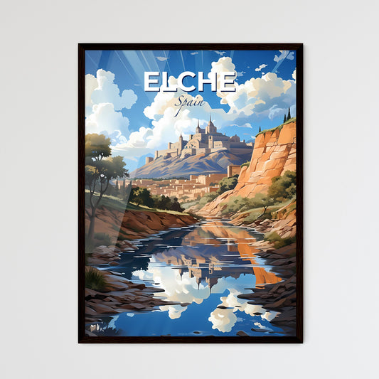 Elche, Spain, A Poster of a river running through a valley with a castle in the background Default Title
