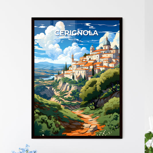 Cerignola, Italy, A Poster of a painting of a town on a hill Default Title