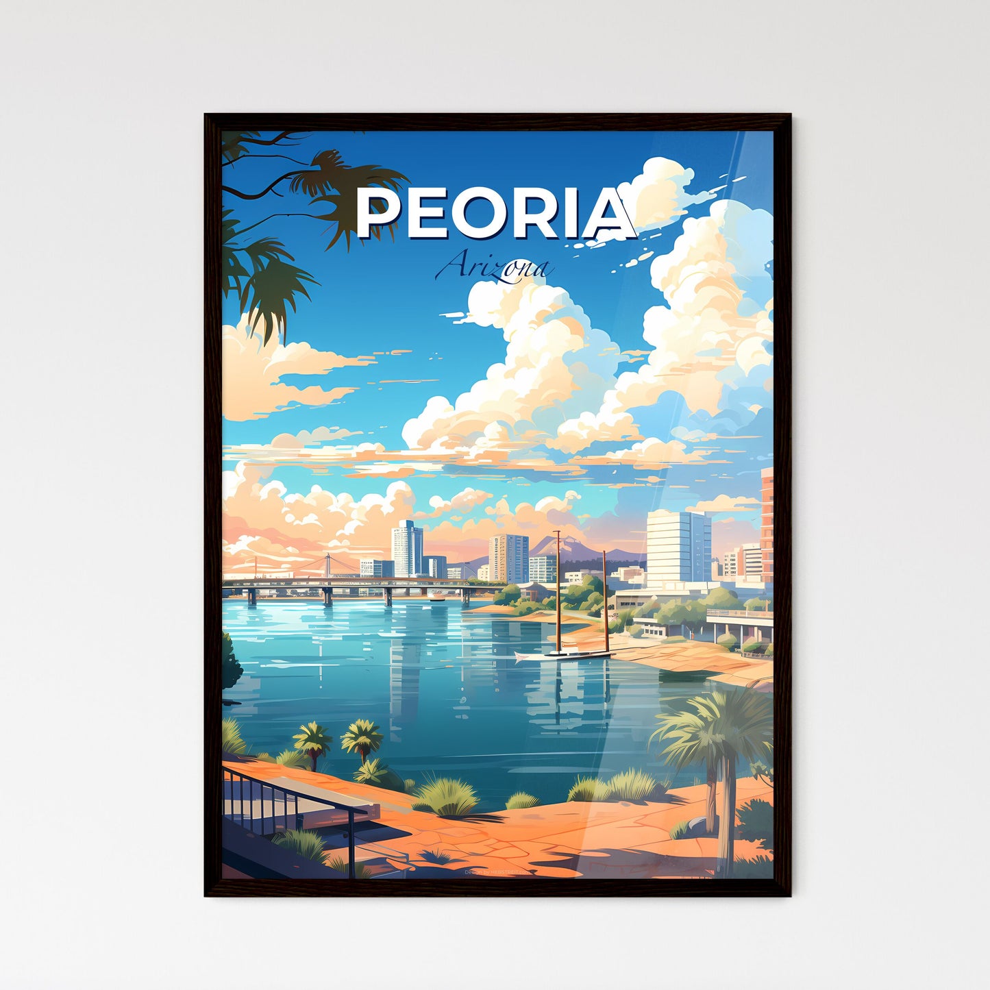 Peoria, Arizona, A Poster of a city with a bridge over water Default Title