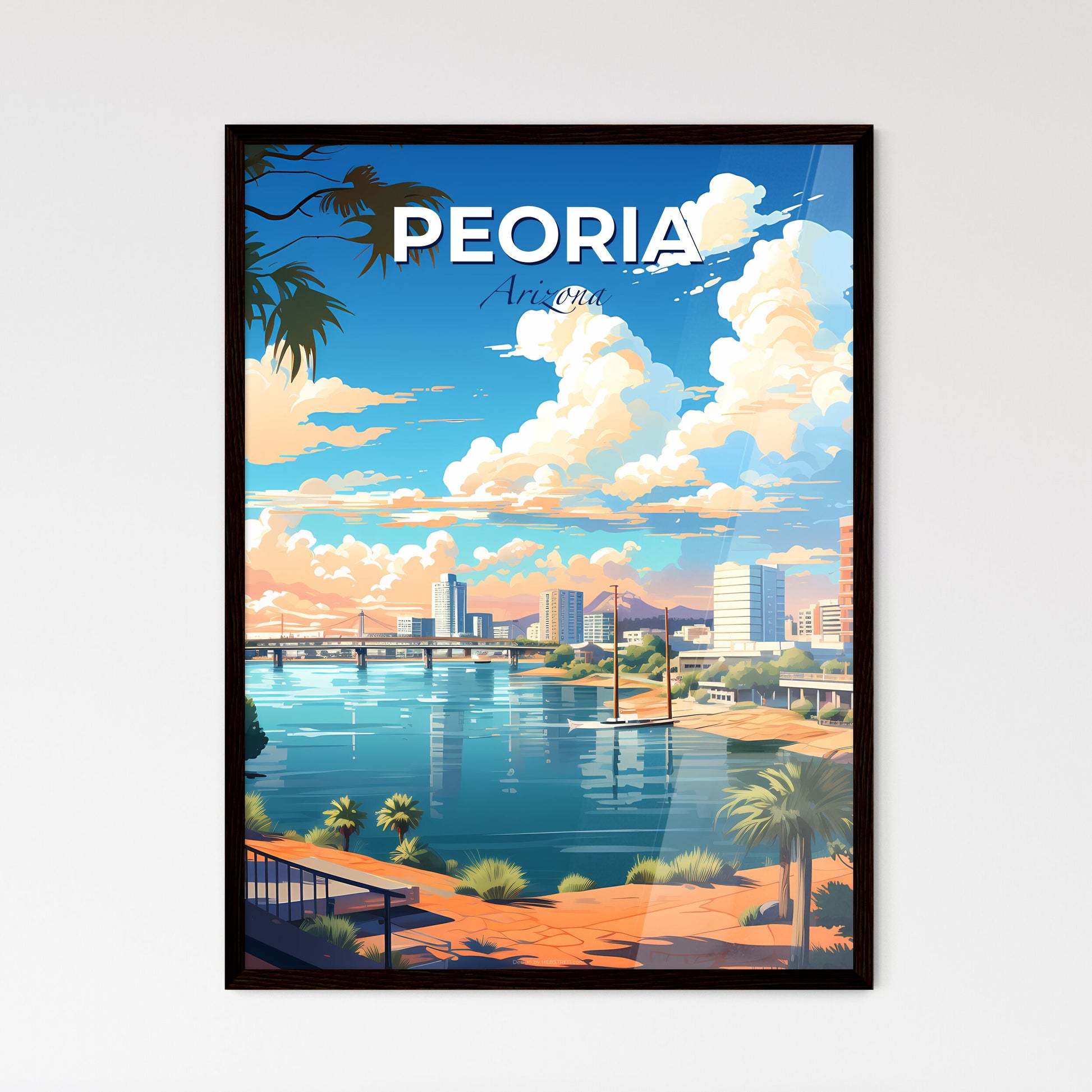 Peoria, Arizona, A Poster of a city with a bridge over water Default Title