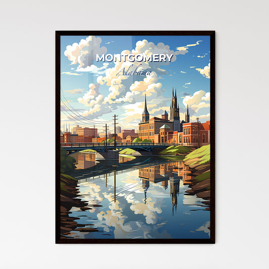 Montgomery, Alabama, A Poster of a painting of a city with a bridge over a river Default Title