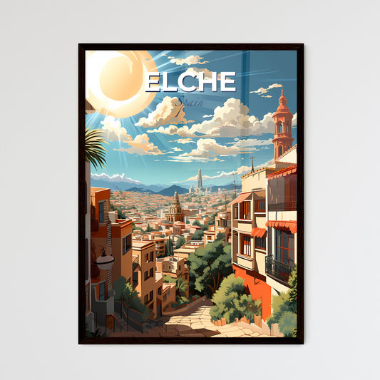Elche, Spain, A Poster of a city with trees and buildings Default Title
