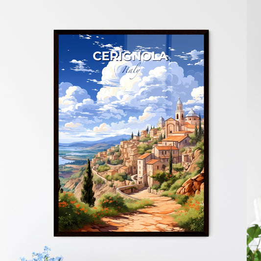 Cerignola, Italy, A Poster of a painting of a town on a hill Default Title