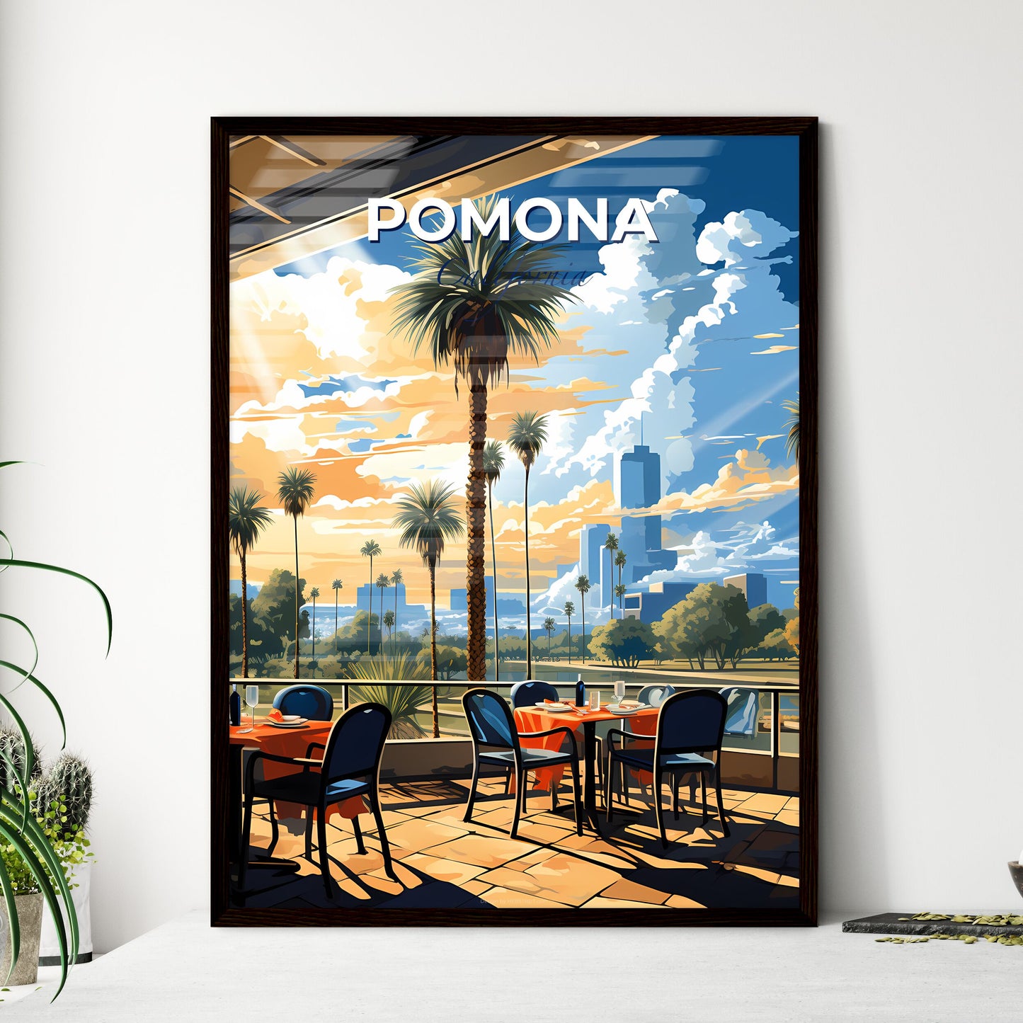 Pomona, California, A Poster of a restaurant with tables and chairs Default Title